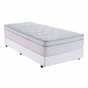 Ver imagem 1 de Cama Box Solteiro 88 Sintético Branco com Colchão Toronto Molas Ensacadas Branco D33 32cm