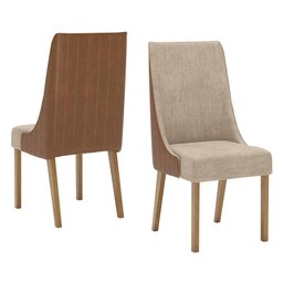 Mesa de Jantar Yara Tampo de Mdf com 6 Cadeiras Ivy Nature/off White/corano Caramelo/suede Creme - M - 5