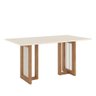 Mesa de Jantar Yara Tampo de Mdf com 6 Cadeiras Ivy Nature/off White/corano Caramelo/suede Creme - M - 3