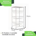 Ver imagem 4 de Fruteira de Chão para Cozinha 3 Andares Cesto Branca Plus