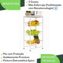 Ver imagem 2 de Fruteira de Chão para Cozinha 3 Andares Cesto Branca Plus