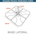 Ver imagem 5 de Ombrelone Lateral Tahiti Fratini 300 Cm Aluminio Cinza Capa Poliéster Base Lateral Hdpe