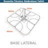 Ombrelone Lateral Tahiti Fratini 300 Cm Aluminio Cinza Capa Poliéster Base Lateral Hdpe - 5
