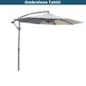 Ombrelone Lateral Tahiti Fratini 300 Cm Aluminio Cinza Capa Poliéster Base Lateral Hdpe - 2