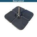 Ver imagem 3 de Ombrelone Lateral Tahiti Fratini 300 Cm Aluminio Cinza Capa Poliéster Base Lateral Hdpe