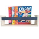 Ver imagem 3 de Kit 3 Prateleira para Livros 45cm Branco Trava Azul