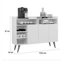 Ver imagem 3 de Buffet Celta Preto C 3 Prateleiras Giga Moveis