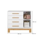 Ver imagem 3 de Cômoda P/ Roupas Quarto Infantil Bebê 4 Gavetas 1 Porta Q Encanto Slim 4355 Qmovi Branco - Qmovi