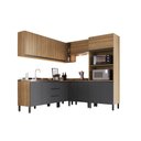 Ver imagem 1 de Cozinha Modulada Completa Angico Quiditá 9 Peças Marrom Grafite