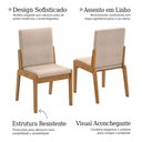 Ver imagem 3 de Kit 2 Cadeiras Sinfonia Naturalle e Linho Creme para Sala de Jantar Sofisticada