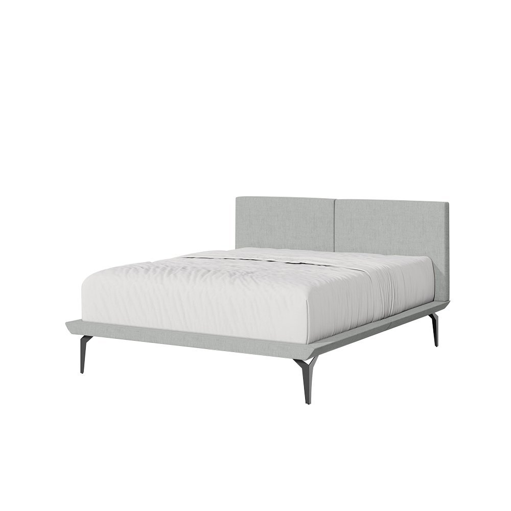 Cama Japonesa Toquio King com Cabeceira Almofada Linho Cinza - Luxo Estofados - 3