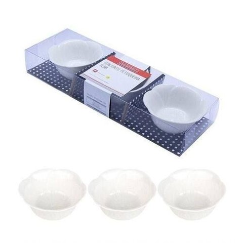 Conjunto de Petisqueira Flor Hauskraft 3 Peças Médias.