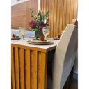 Ver imagem 7 de Mesa de Jantar Cancun 1,20 X 0,90 Tampo Vidro Off White com 04 Cadeiras com Painel Ripado Cinamomo