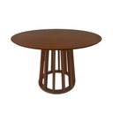 Ver imagem 1 de Mesa de Jantar Redonda Rebeca com Base Cone Palito em Madeira 1,30x1,30 Nogueira