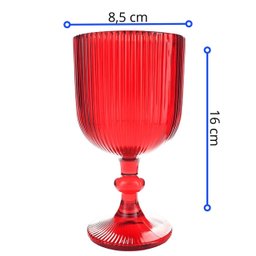Jogo de Taças com Jarra Versalhes de Vidro Vermelho para Água ou Suco 7 Pçs - 2