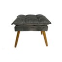 Ver imagem 1 de Puff Cinza Retangular Estofado Decorativo Com Pés Retrô - Big Shops Móveis