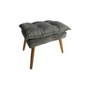 Ver imagem 2 de Puff Cinza Retangular Estofado Decorativo Com Pés Retrô - Big Shops Móveis