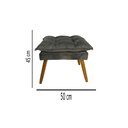 Ver imagem 4 de Puff Cinza Retangular Estofado Decorativo Com Pés Retrô - Big Shops Móveis