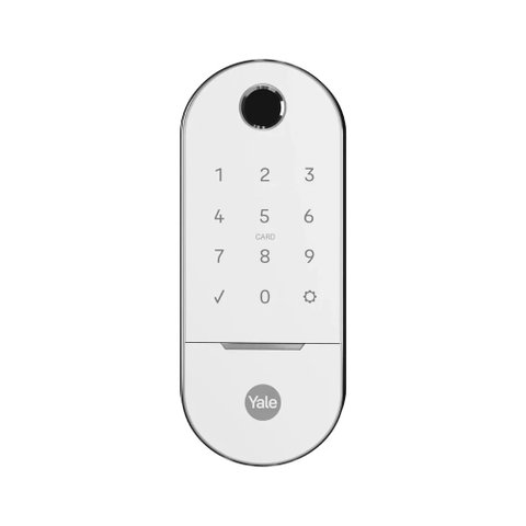 Fechadura Digital Lia Branca e Cromada Rolete Yale
