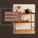 Ver imagem 2 de Aparador Estante Multiuso para Cozinha 2 Prateleiras Londres Pé de Ferro - Jm3 Móveis:freijó