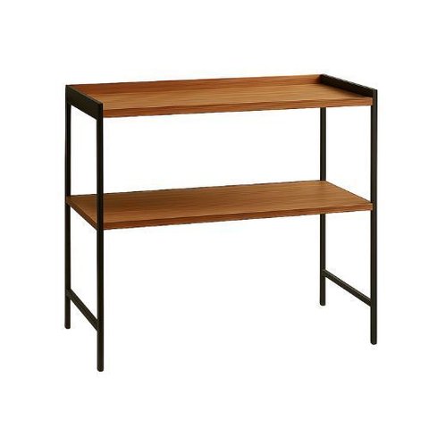 Aparador Estante Multiuso para Cozinha 2 Prateleiras Londres Pé de Ferro - Jm3 Móveis:freijó