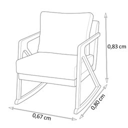 Poltrona Mona Amber Balanço Veludo Nude - 5