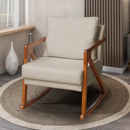 Poltrona Mona Amber Balanço Veludo Nude - 1