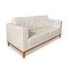 Sofa Beny 3 Lugares Linho Bege Soft Encosto Inclinado Madeira Prima Deccor - 2