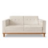 Sofa Beny 3 Lugares Linho Bege Soft Encosto Inclinado Madeira Prima Deccor - 3