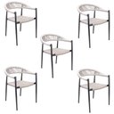 Ver imagem 1 de Kit 5 Cadeiras Área Externa de Alumínio Carmy com Corda Naútica Grafite/amêndoa G56 - Gran Belo