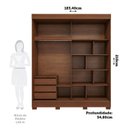 Ver imagem 4 de Guarda-Roupa Casal 2 Portas de Correr com Pés e Espelho 183cm 100% MDF Bonito Espresso Móveis Marrom/Jequitiba
