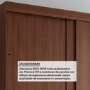 Ver imagem 5 de Guarda-Roupa Casal 2 Portas de Correr com Pés e Espelho 183cm 100% MDF Bonito Espresso Móveis Marrom/Jequitiba
