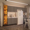 Ver imagem 1 de Cozinha Completa Modulada 320cm com Tampo e Cristaleira 5 Peças Pérola Yescasa