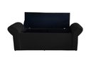 Ver imagem 4 de Kit Realeza Cabeceira de Cama Box e Calçadeira Baú Queen 160 Cm Suede Preto Eli Móveis