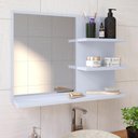 Ver imagem 2 de Espelheira Prateleiras Organizadoras Espelho Astra e Kit Banheiro 4 Peças Aço Inox Branco- RPM