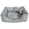 Cama Pet Cinza Cachorro P Almofada Cinza Caminha com Ziper Mini Brinquedo P - 1