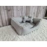 Cama Pet Cinza Cachorro P Almofada Cinza Caminha com Ziper Mini Brinquedo P - 4