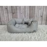 Cama Pet Cinza Cachorro P Almofada Cinza Caminha com Ziper Mini Brinquedo P - 3