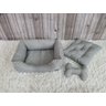 Cama Pet Cinza Cachorro P Almofada Cinza Caminha com Ziper Mini Brinquedo P - 2