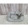 Cama Pet Cinza Cachorro P Almofada Cinza Caminha com Ziper Mini Brinquedo P - 6