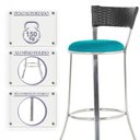 Ver imagem 4 de Banqueta Alta Bistrô em Alumínio, Fibra e Tecido Impermeável Tc Zanutto 4 Unidades Preta