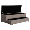 Ver imagem 4 de Calçadeira Baú Sapateira 140cm Ayla Suede Tampo Reto