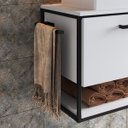 Ver imagem 2 de Gabinete Suspenso para Banheiro 80cm P1007 Branco sem Cuba Placa e Ponto
