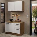 Ver imagem 1 de Kit com Balcão e Armário Aéreo Multiuso 120cm Rustic/branco Agata Madesa Rustic/branco