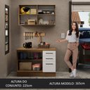 Ver imagem 7 de Kit com Balcão e Armário Aéreo Multiuso 120cm Rustic/branco Agata Madesa Rustic/branco