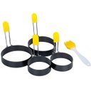 Ver imagem 1 de Anel Modelador de Ovo 4 Peças Antiaderente Frigideira Chapa Omelete Hamburguer Lanchonete Restaurant