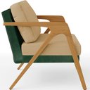 Ver imagem 6 de Poltrona Decorativa Para Sala Estar Pietra L02 Facto Verde Musgo Linho Bege Escuro - Lyam Decor