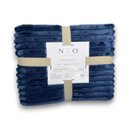 Ver imagem 2 de Manta Neo Mares Casal Macia Canelada Neo Clássico 180x220 - Marinho