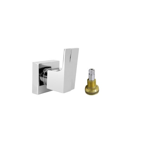 Acabamento para Registro Chuveiro Alavanca Stick Quadrado Cromado Metal Prateado Brilhante Luxo Mode