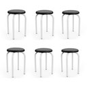 Ver imagem 2 de Banqueta Cozinha Baixa Empilhável Industrial Kit 6 Jully Branco/preto D03 - D’Rossi
